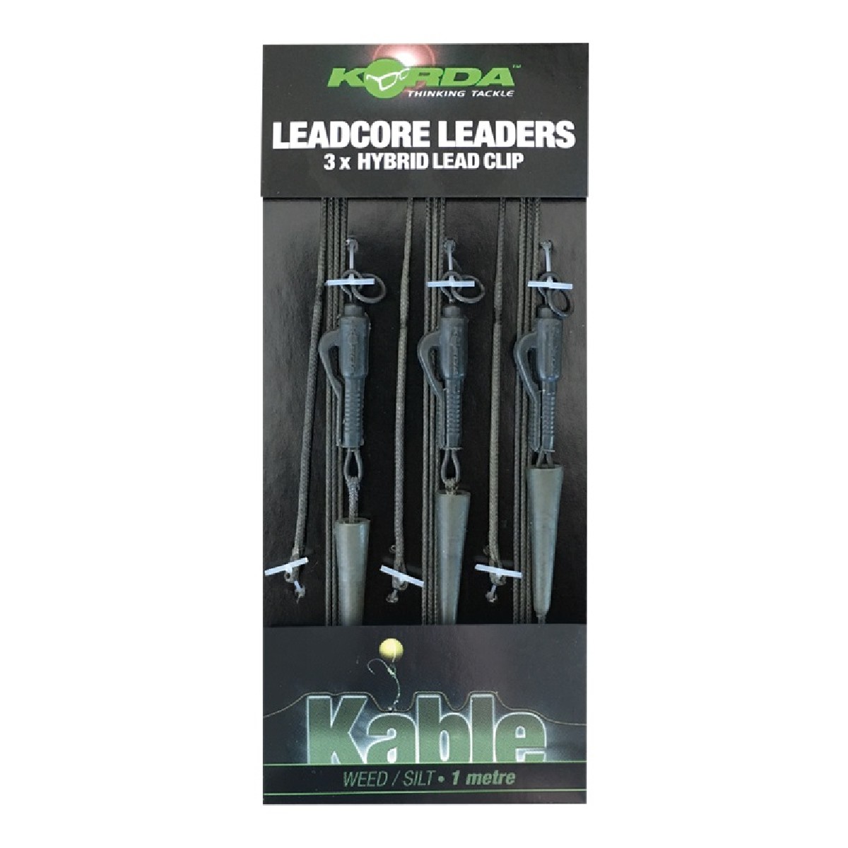 Korda Leadcore Leader Hybrid Lead Clip 3st Weed / Silt