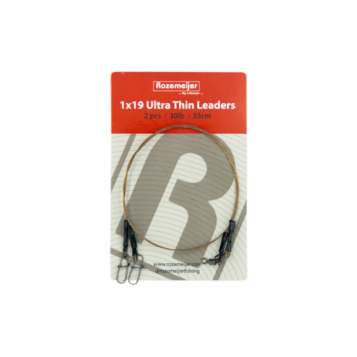 Rozemeijer 1x19 Ultra Thin Leaders 35cm 30lb 2pc.