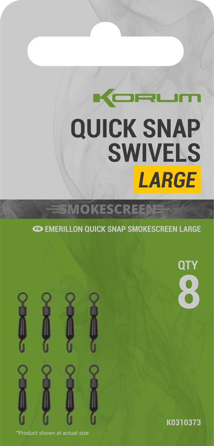 Korum Smokescreen Quick Snap Swivel Large