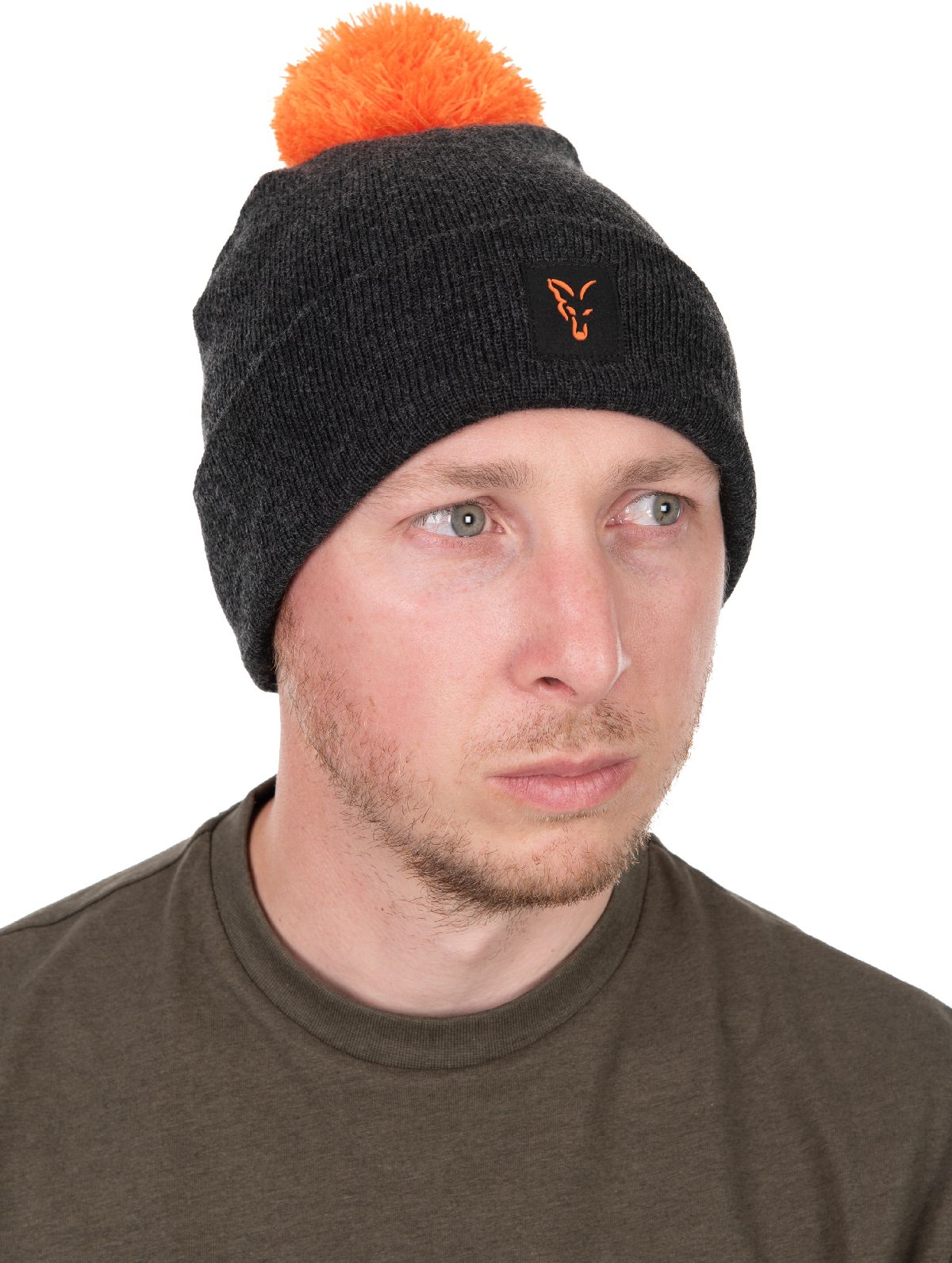 Fox Collection Bobble Hat Black & Orange