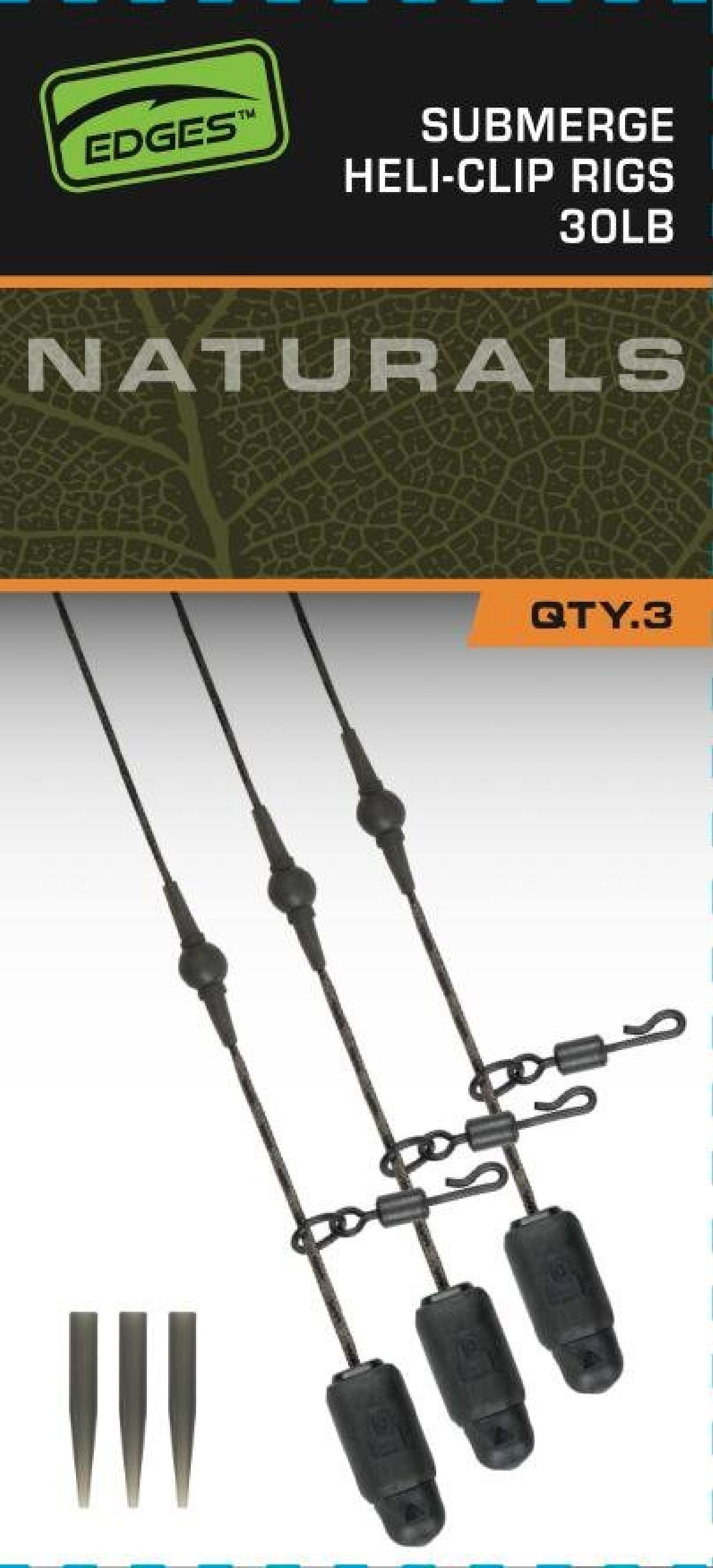Fox Edges Naturals Submerge Heli-Clip Rigs 30lb 3st.