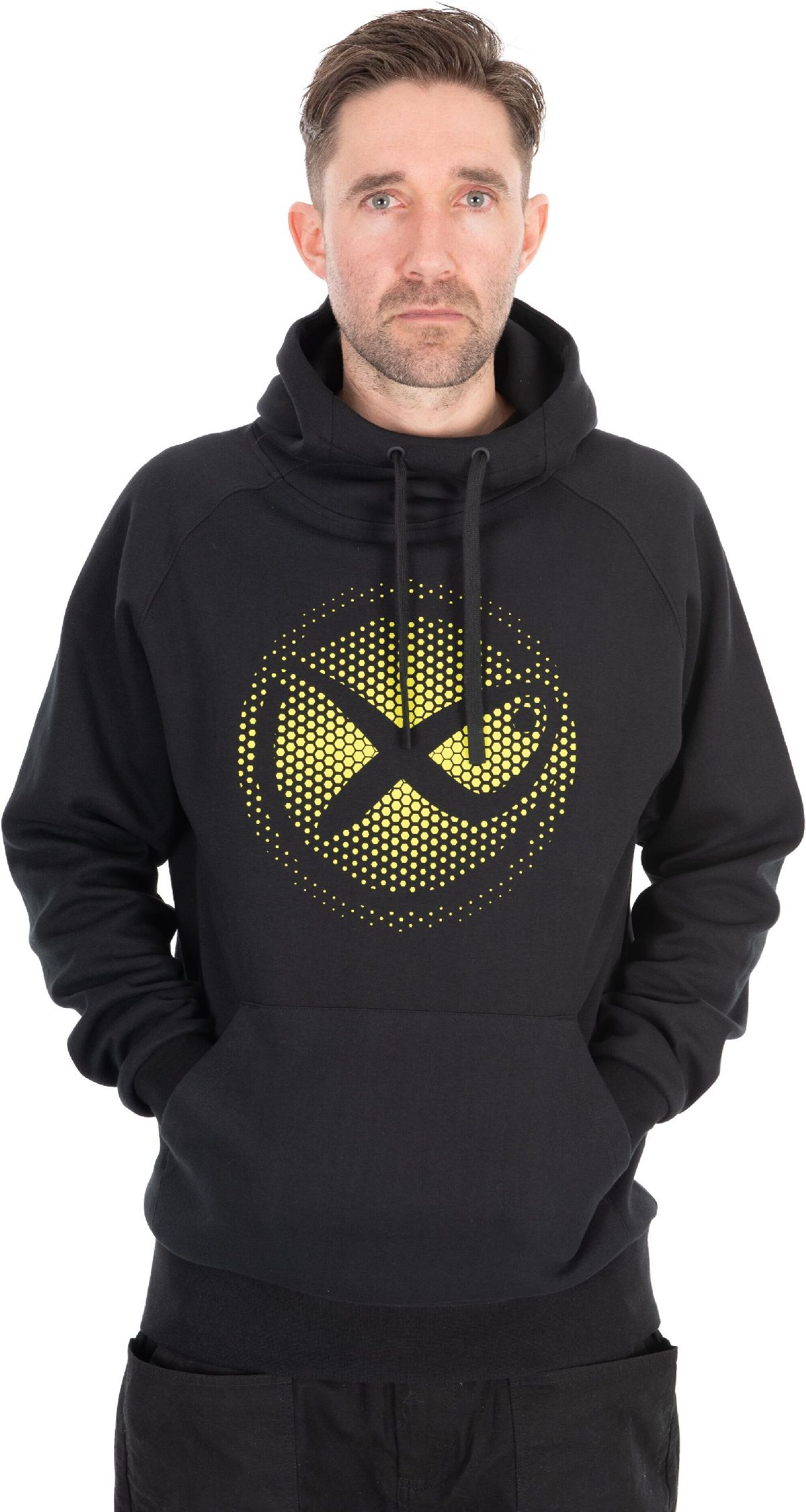 Matrix Large Fade Logo Hoody Black & Lime Large