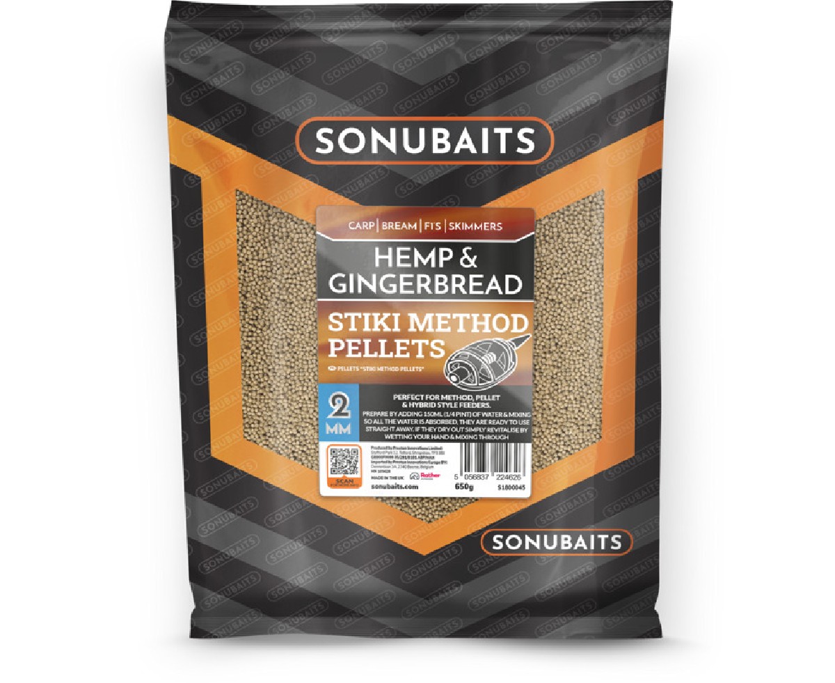 Sonubaits Stiki Method Pellets 2mm Hemp & Gingerbread 650gr Sonubaits Stiki Method Pellets 2mm Hemp & Gingerbread 650gr