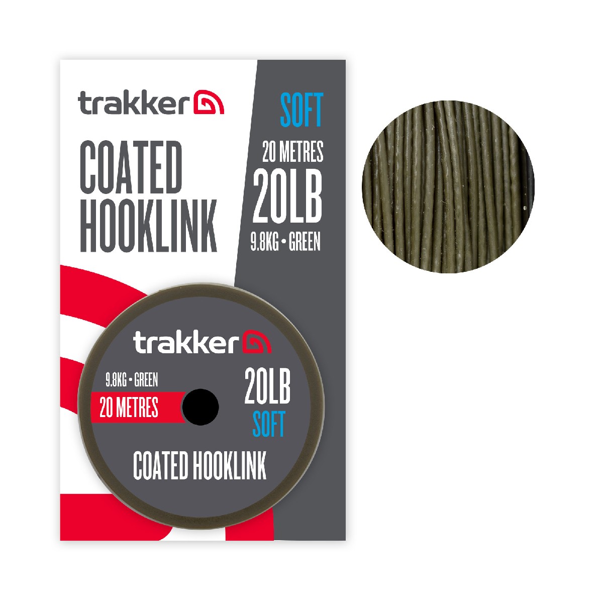 Trakker Soft Coated Hooklink 20m / 20lb / 9.8kg