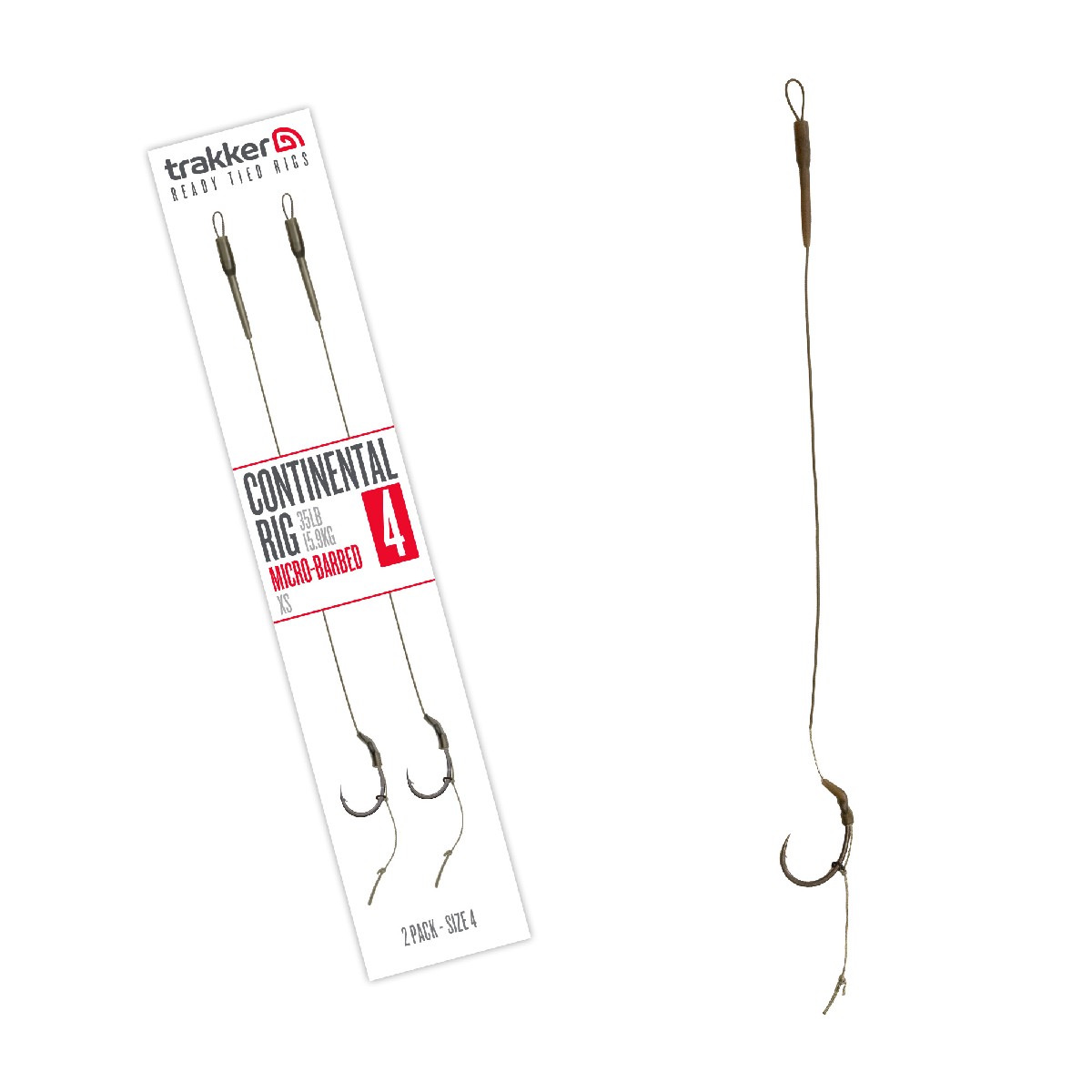 Trakker Continental Rig Micro Barbed Size 4 2pc.