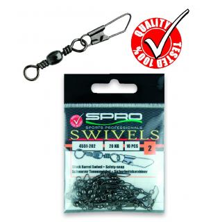Spro Barrel Swivel + Safety - snap 18  4kg
