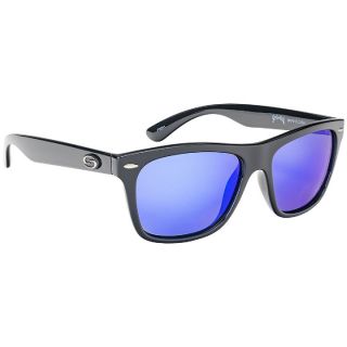 Strike King Plus Cash Shiny Black Frame White Blue Mirror Gray Base Lens