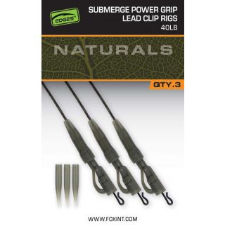 Fox Naturals Submerged Power Grip Lead Clip Leaders 40 lb 18.1kg 3st.