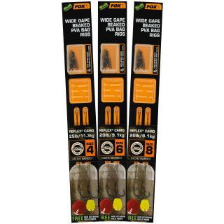 Fox Edges Wide Gape Beaked Pva Ready Rigs Size 6 20Lb