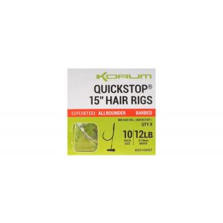 Korum Big Fish 10Cm Quickstops Hair Rigs Barbed 8st. Size 8