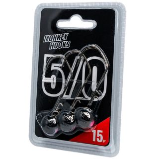 Monkey Lures Monkey Hooks Black 3st. 5/0 10 gr