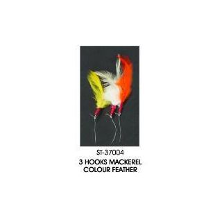Fish Makreel Paternoster 3 Hooks Colour feather