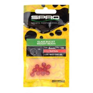 Spro Round Glass Beads Red Ruby 10st. 8 mm