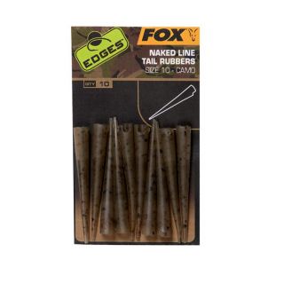 Fox Edges Camo Naked Line Tail Rubbers Size 10 10st.