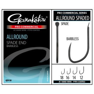 Gamakatsu Pro-C Allround Spade A1 Ptfe Barbless Size 14