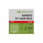 Korum Hair Rigs Banded Barbed 38cm 8lb Size 14