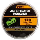 Fox Zig And Floater Hooklink Trans Khaki 100M 0.30 mm  15 lbs
