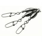 Kinetic Weighted Swivel With Dual Snap Black 5 gr 3pc.