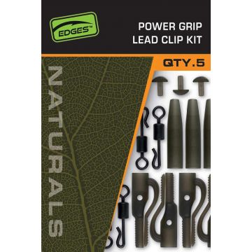 Fox Edges Naturals Power Grip Lead clip kit 5st.