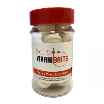 Vivani Baits 15mm Pop-ups Wit 100ML Krilly Garlic
