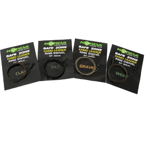 Korda Kamo Leaders 40lb, Maat 8 Ring Wartel 1m Gravel Khaki main product photo