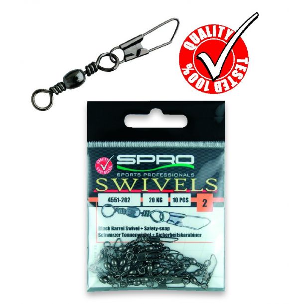 Spro Barrel Swivel + Safety - snap 10  10kg main product photo