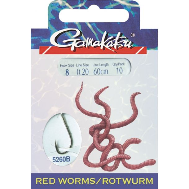 Gamakatsu Hook Bkd-5260R Red Worm 75Cm 12-016 mm, 10 st main product photo