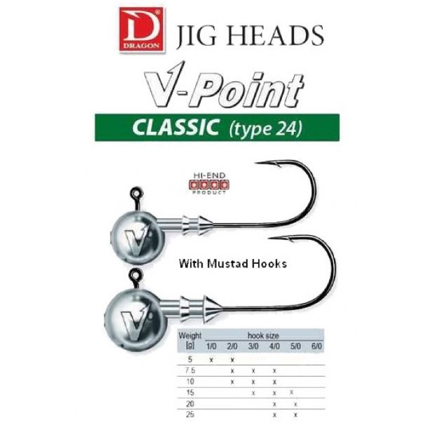 Dragon V-Point Loodkop 15 gr 5 pcs. Size 3/0 main product photo