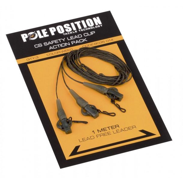 PolePosition Leadclip Set + Leader 3St. 45Lb Silt main product photo